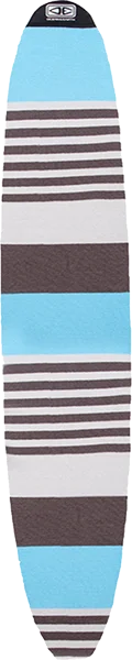 Surfboard wax for cold water conditions-Ocean and Earth Longboard Stretch Cover 8'6" Sky Blue Stripe