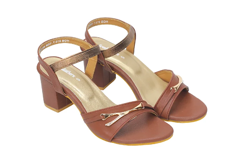 soft leather sandals-LADIES HEEL SANDAL 410104