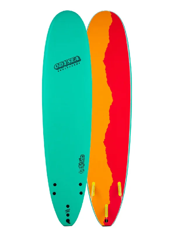 Surfboards for aggressive turns and maneuvers-Odysea 8'0" Log Turquoise Surfboard