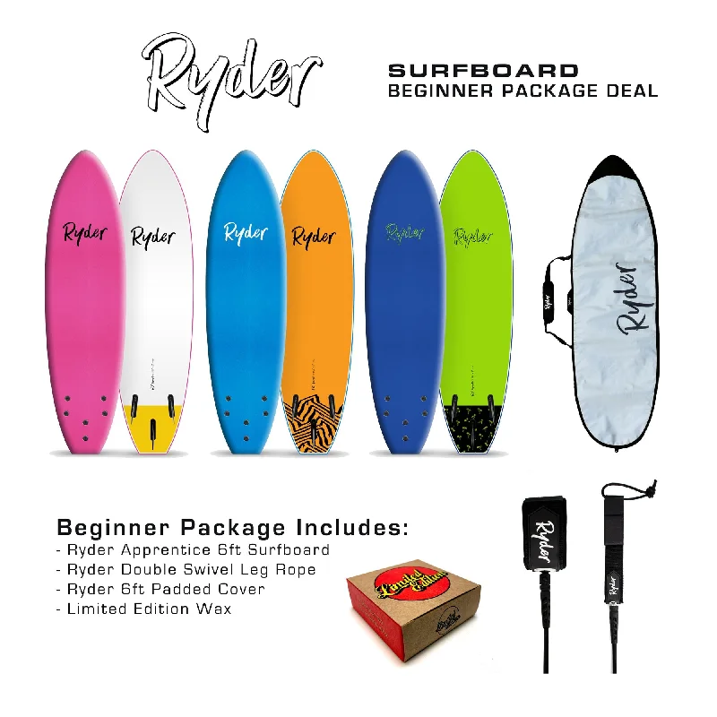 Classic surfboards for timeless appeal-Ryder Beginner Surfboard Package Deal - 6ft