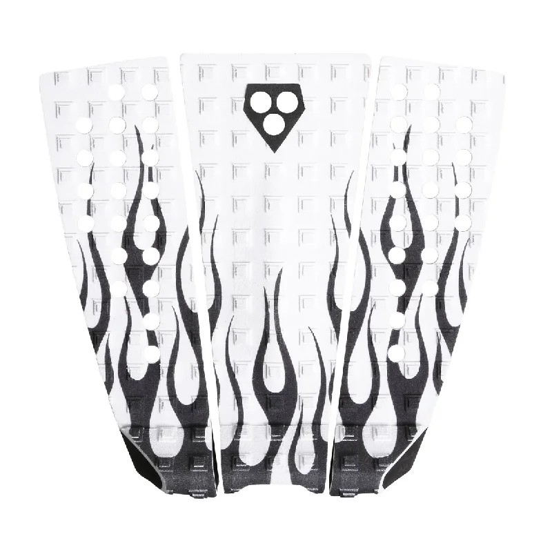 Premium foam surf pad for comfort and control-  GORILLA KYUSS TRACTION PAD - WHITE FLAMES