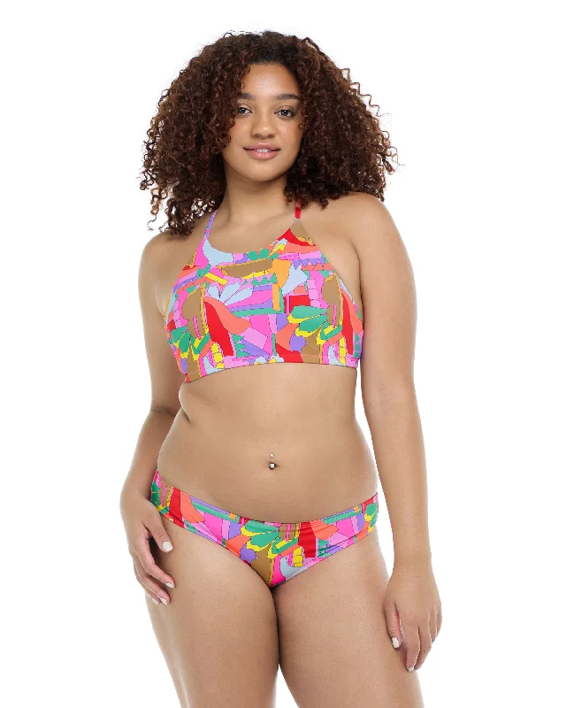 Stylish surf clothing for beach vacations-Artistry Alesha High Neck Bikini Top - Artistry / Multi