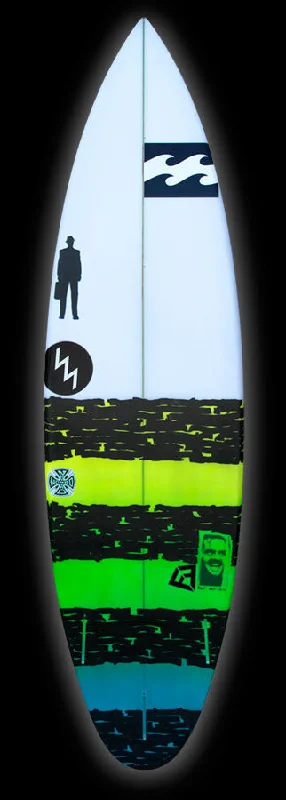 Surfboards with unique shapes for performance-Mendia | Paint Pen Green, Yellow, Black