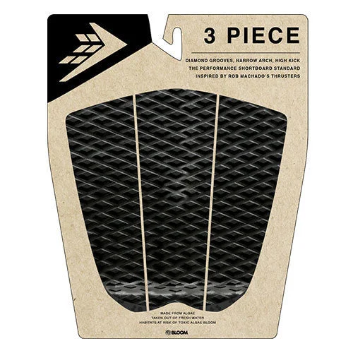 Lightweight surf pad for easy installation-  Firewire Algae 3 Piece Arch-Traction Pad-Black