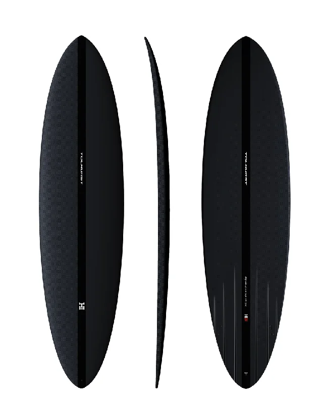 Lightweight surfboards for travel convenience-Harley Ingleby MID 6 TWIN -- Thunderbolt Black