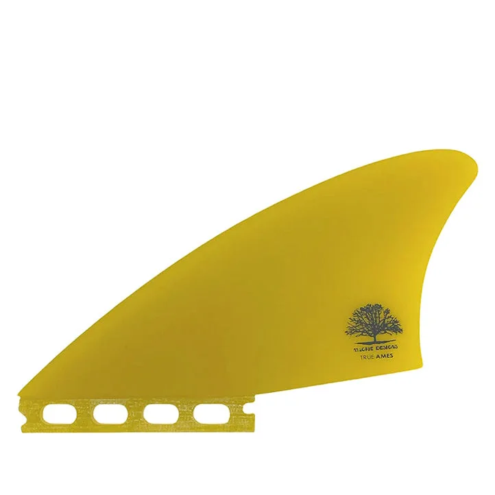 Adjustable surfboard fin systems for improved flexibility-TRUE AMES MACKIE SIDECUT FISH KEEL TWIN FG FUTURES YELLOW