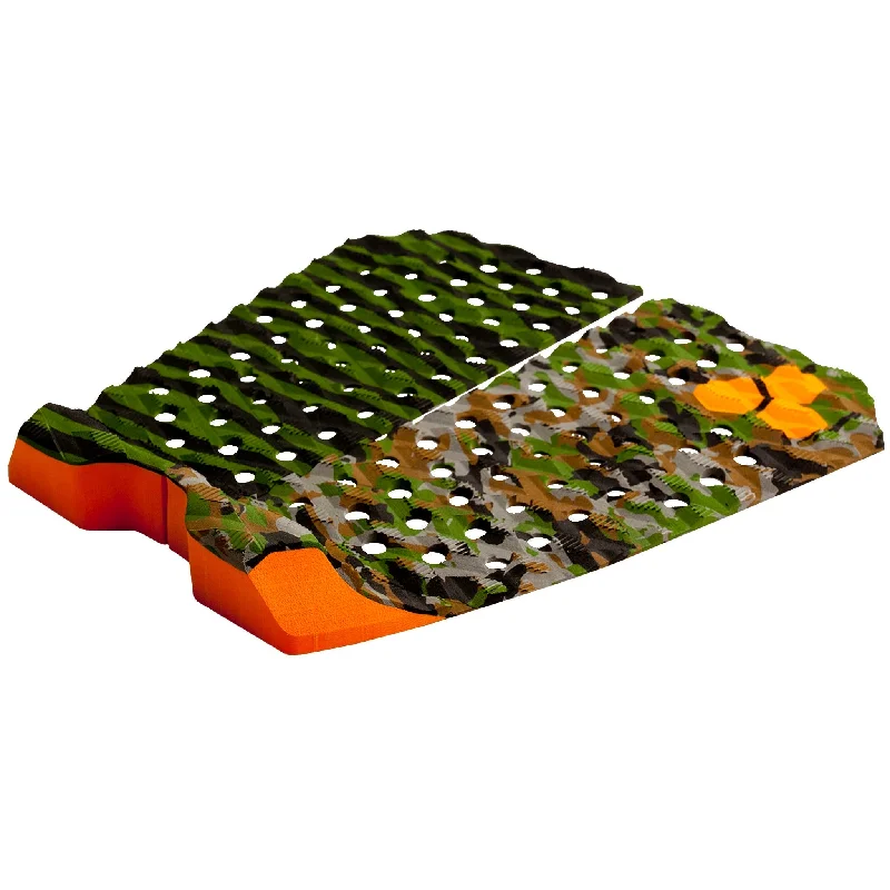 Comfort-fit surf pads for easy wear-  Channel Islands Factor 2 Piece Flat Traction Pad-Tiger Camo