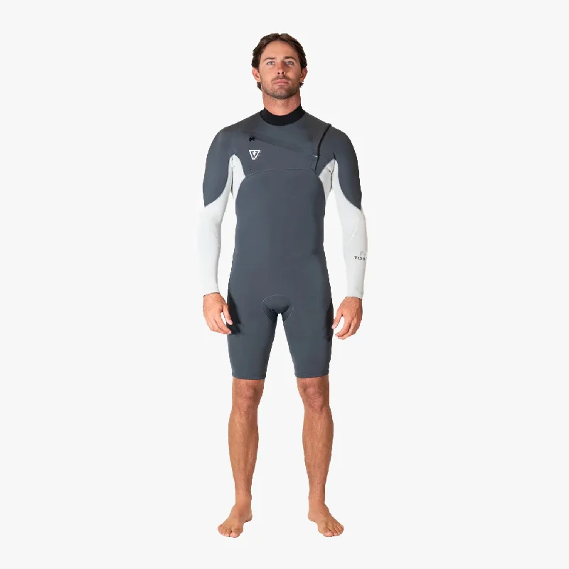 Full-body wetsuits for protection against jellyfish-VISSLA MENS NATURAL SEAS 2/2MM LS SPRING - COAL