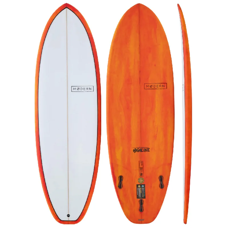 Surfboards for handling chop and turbulence-MODERN HIGHLINE 6'8" PU FIRE STORM