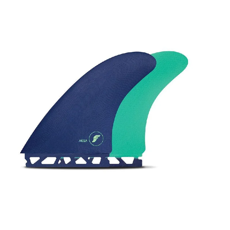 Futures Akila Fiberglass Twin Fin Blue Green