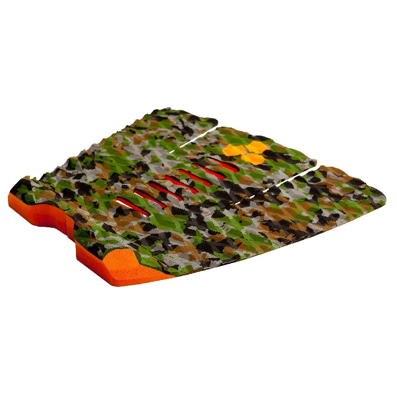 Colorful surf pad designs for personalized style-  Channel Islands Fader XL 3 Piece Arch Traction Pad-Green Camo