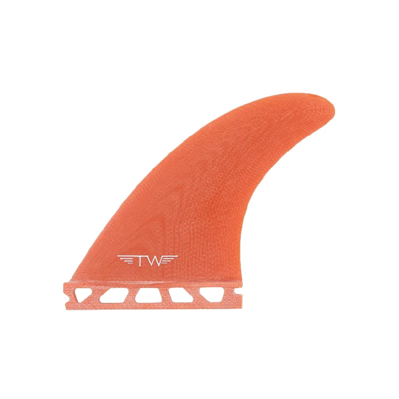 Surf fins for better lift and drive on bigger waves-Captain Fin Tyler Warren 5-Fin Medium Single Tab Orange