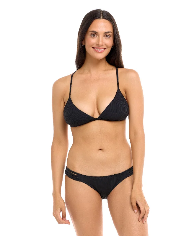 High-performance surf clothing for high-speed surfing-Ibiza Evelyn Fixed Triangle Bikini Top - Black