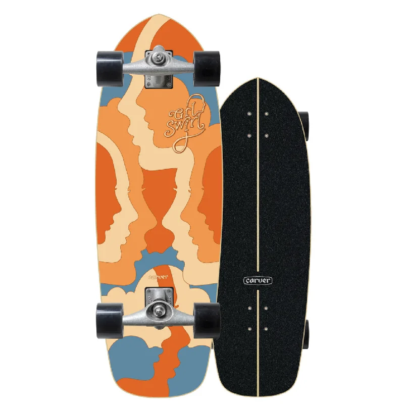 Beginner boards for smooth and steady rides-Carver 29.5" GRL Swirl Silhouette CX Raw Surf Skat