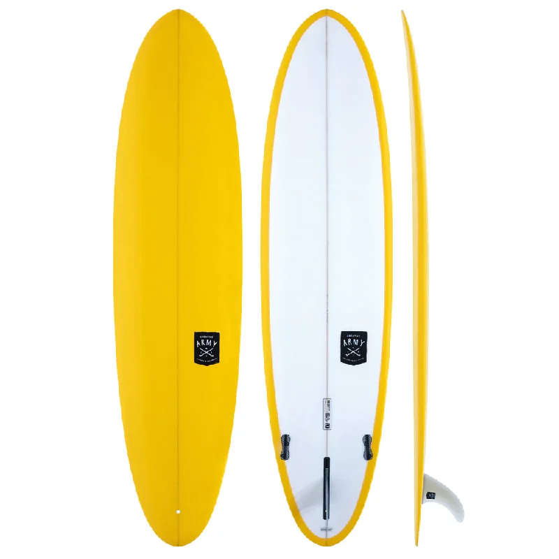 Surfboards for bigger waves and stronger surfers-CREATIVE ARMY HUEVO 6'10" PU LEMON CHROME