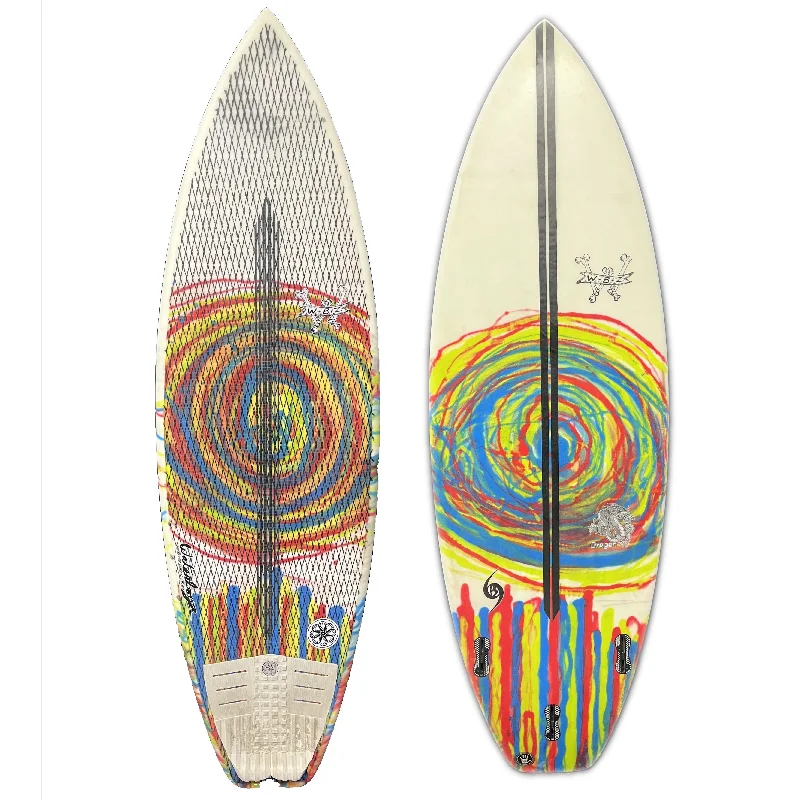 Durable surfboards for all conditions-Used WBZ 5'6" Squash Tail (White/Color Swirl)