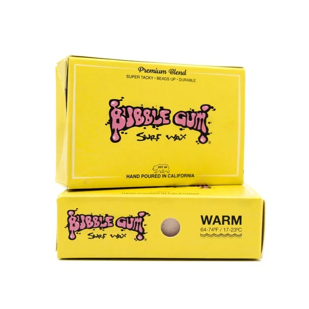 Surfboard wax for cold water conditions-Bubble Gum Surf Wax Premium Blend - Warm 64°-74°