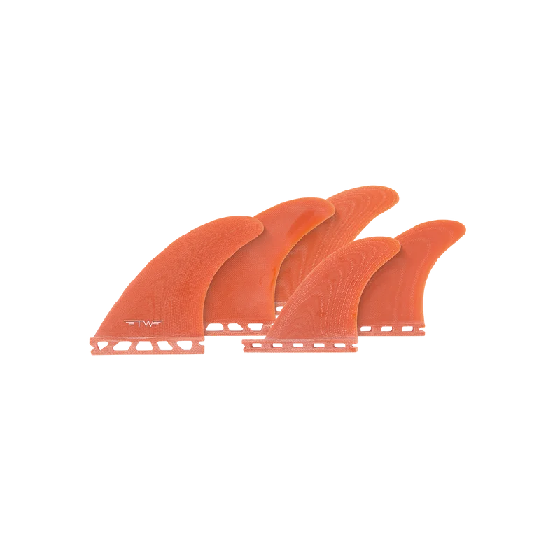 Professional surf fins for elite surfers-Tyler Warren 5-Fin Orange - MEDIUM