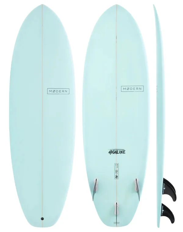 High-volume surfboards for big riders-Modern 6'0" Highline Sea Green