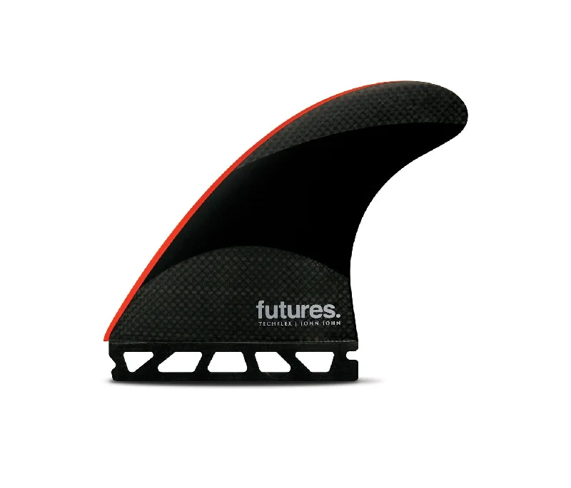 Surfboard leash with stretch cord for better flexibility-FUTURES JJ-2 LARGE TECHFLEX THRUSTER BLACK/BRIGHT RED