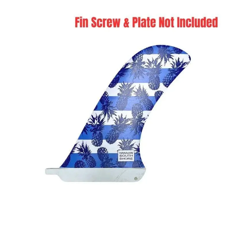 Best surfboard fins for controlled rides-HawaiianSouthShore PIVOT Longboard Fin Fiberglass 8.5"-10"/Pineapple Blue