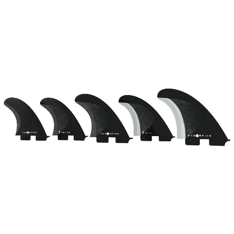 ENDORFINS 5 FIN - Slater KS1 5 Fin Large 2 Tab - Black/Black (SCREWS INTO FCS 2 FIN BOX)