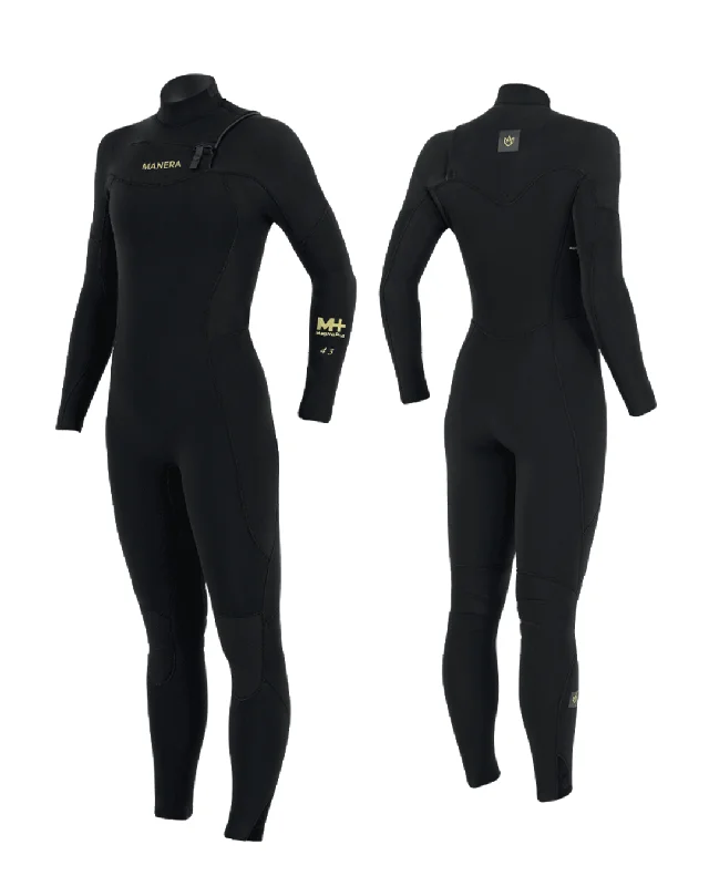 Short wetsuits for warm-water surfing and diving-Women's Manera Meteor Magma 4/3mm Chest Zip Fullsuit - 2023