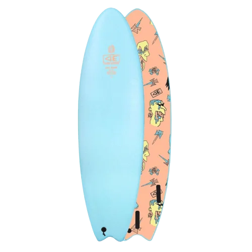 All-around surfboards for mixed surf conditions-Ocean + Earth 6’0 Brains Ezi Rider Softboard Blue