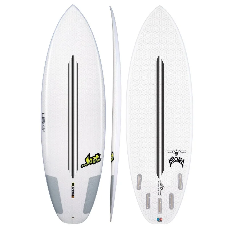 Soft-top surfboard fins for safety and ease-Libtech - Lost Puddle Jumper HP 5'8 (Future Fins Compatible) - Techno Pop