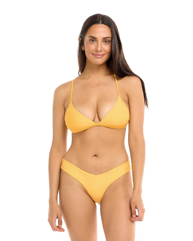 Lightweight surf shoes for comfort-Smoothies Evelyn Fixed Triangle Bikini Top - Canary