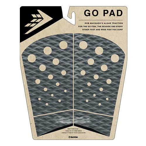 Non-slip surf pad for secure footing-  Firewire Algae 4 Piece Go Pad-Traction Pad-Grey