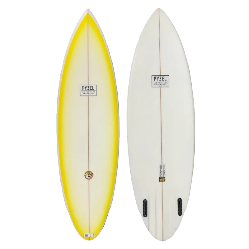 Surf fins for maximizing drive and speed on big waves-PYZEL WILD CAT PU TWIN FIN SURFBOARD