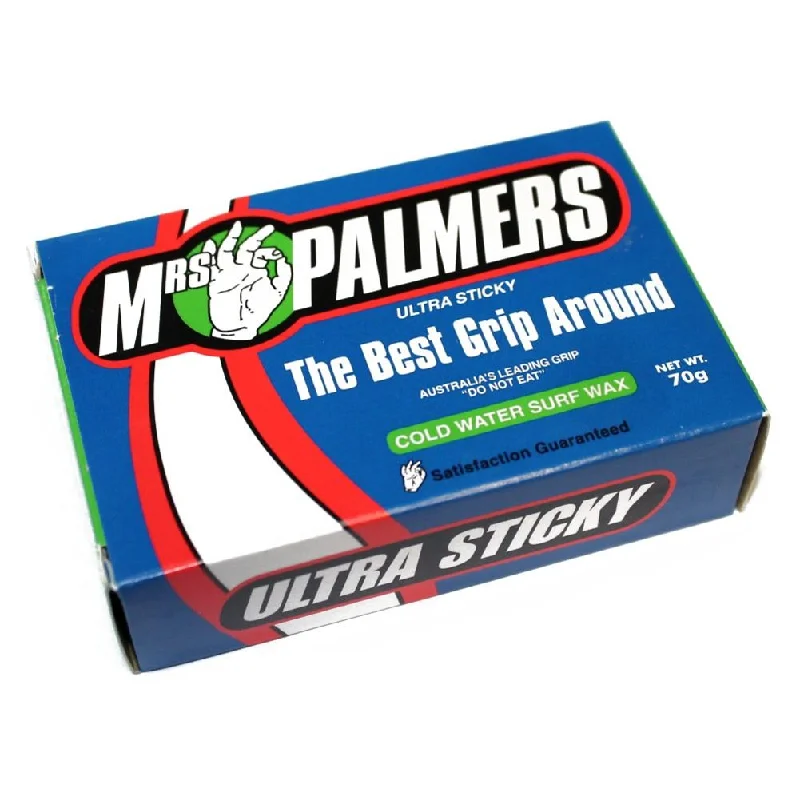 Premium surfboard tail pads for excellent grip-Mrs Palmers Cold Water Surf Wax