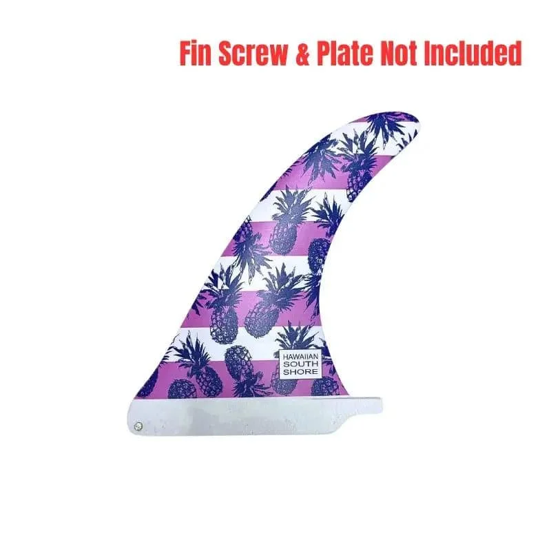 Performance surfboard fins for speed and stability-HawaiianSouthShore Rake Noserider Longboard Fin 7'5-9'5 Pineapple Pink