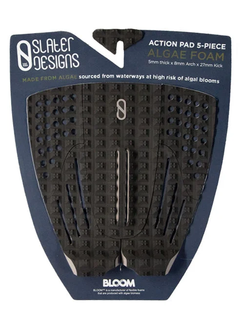 Surf pad for ultimate board feel and response-  SLATER DESIGNS 5 PIECE ACTION PAD - BLACK/BLUE