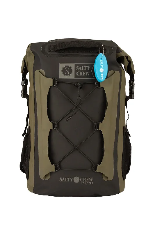 Salty Crew Voyager Roll Top Backpack - Black / Military