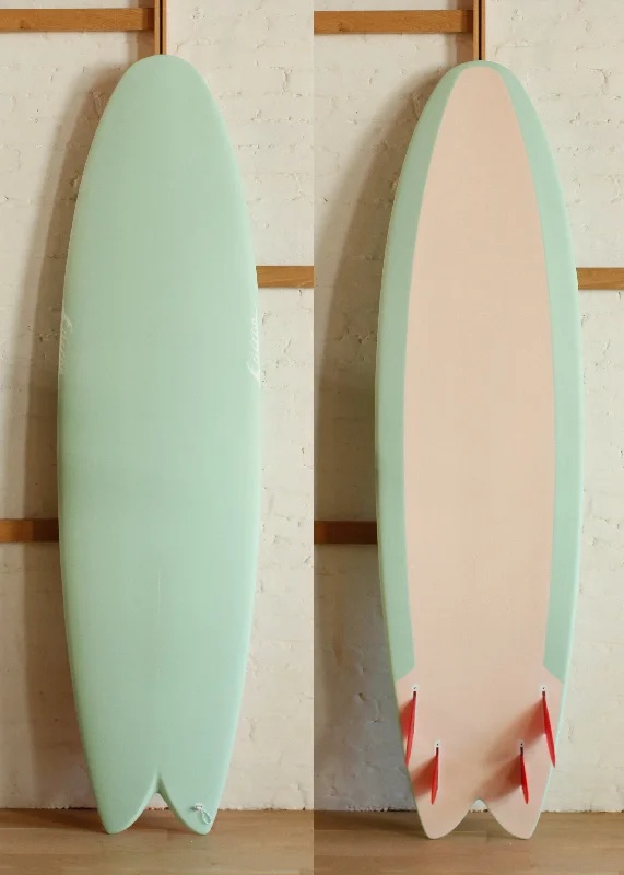 Surfboards with a flat deck for stability-6'7" Swallow Tail Quad