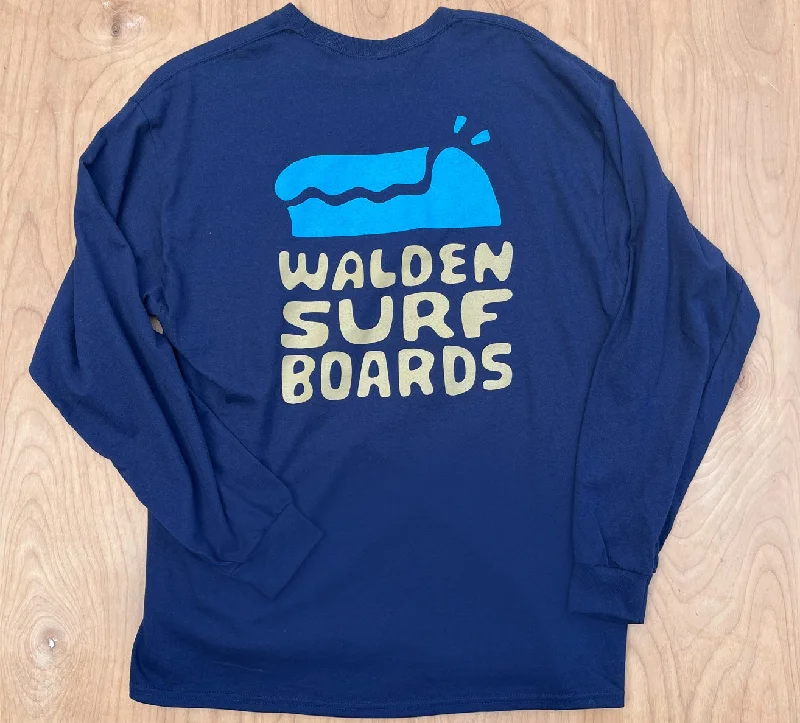 Carbon surfboard fins for responsive flex-Walden Abstract Wave L/S Navy