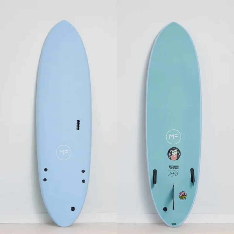 Shortboard surfboards for tighter turns-MICK FANNING ALLEY CAT SUPER SOFT 7'6" SKY/TEAL 52.24L