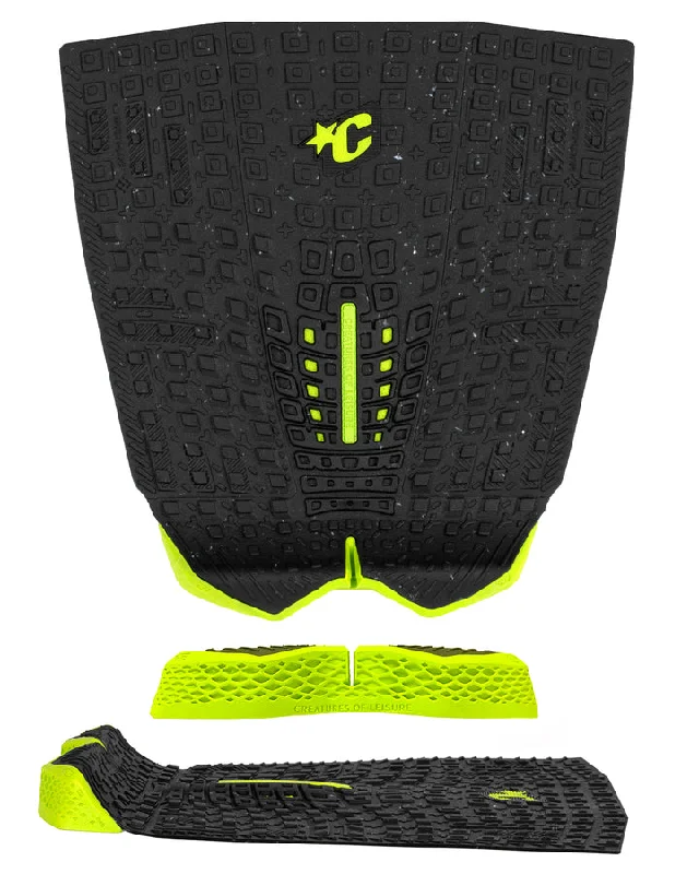 Surfboard traction pad with extra hold for advanced riders-Creatures Proto 1.4 Traction Pad-Eco Black Speckle Lime