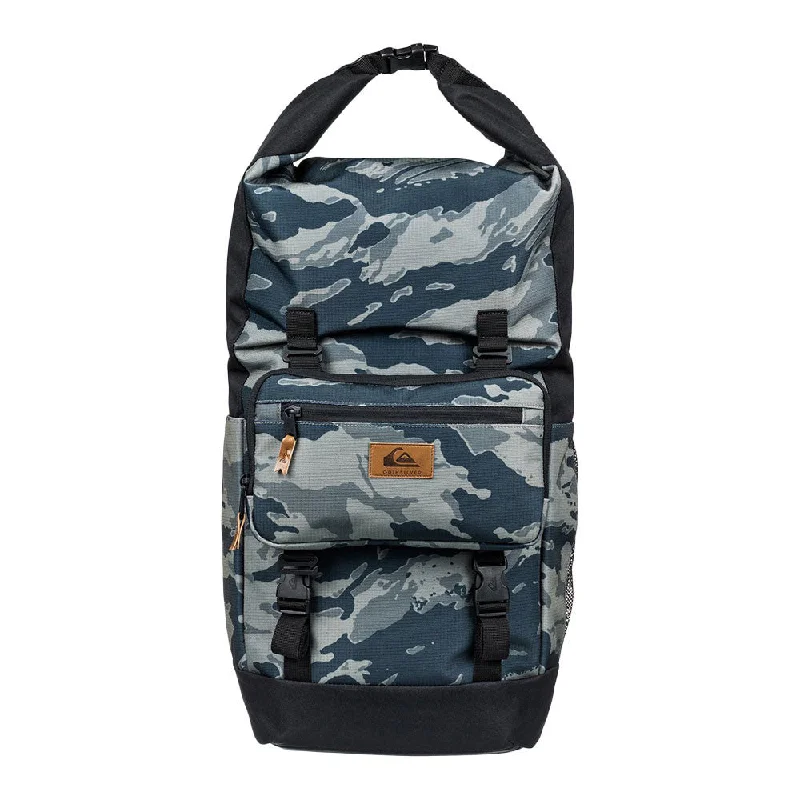 Quiksilver Sea Stash Plus 35L Large Wet/Dry Roll-Top Surf Backpack - Camo Black