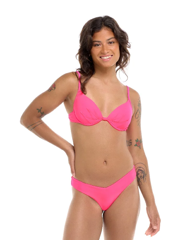 Warm weather surf clothing for all-day comfort-Smoothies Greta Bikini Top - Bubble Gum