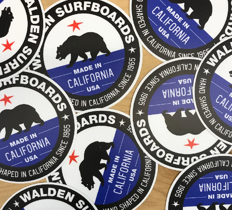 Surfboard fins with excellent hold and drive-Walden Made in Ca. sticker pack