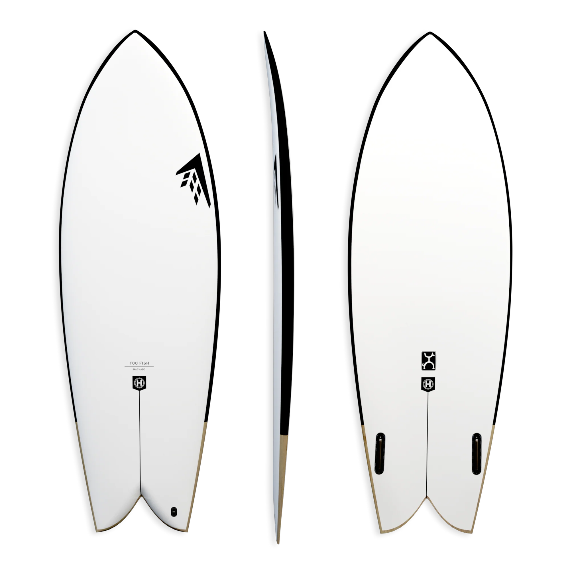 Adjustable single fin for longboard surfing-Firewire Too Fish Twin Fin