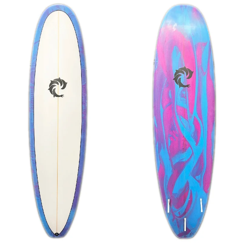 Surfboards for carving the waves-WRV 7'0" Kamp Tridnet Blu/Purple Swirl Surfboard