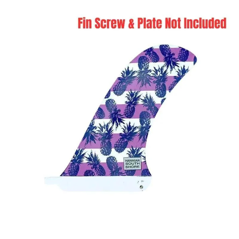 Surf fins for better paddle efficiency-HawaiianSouthShore PIVOT Longboard Fin Fiberglass 8.5"-9.5"/Pineapple Pink