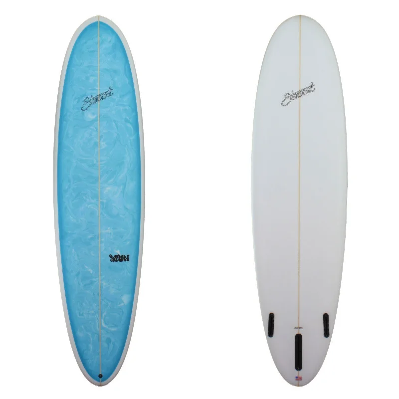 Surfboards for medium-sized waves-Stewart 7'6" 2Fun Blue Swirl