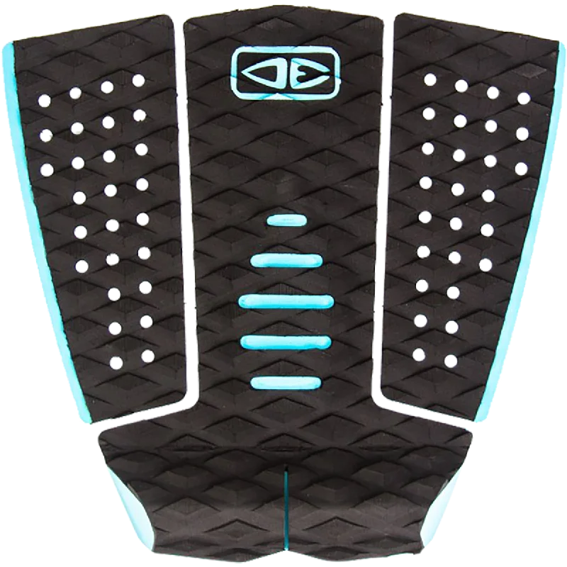 All-weather surf pad for any surf environment-  O&E Ocean & Earth Tyler Wright Signature 3pc Tail Pad Black/Aqua