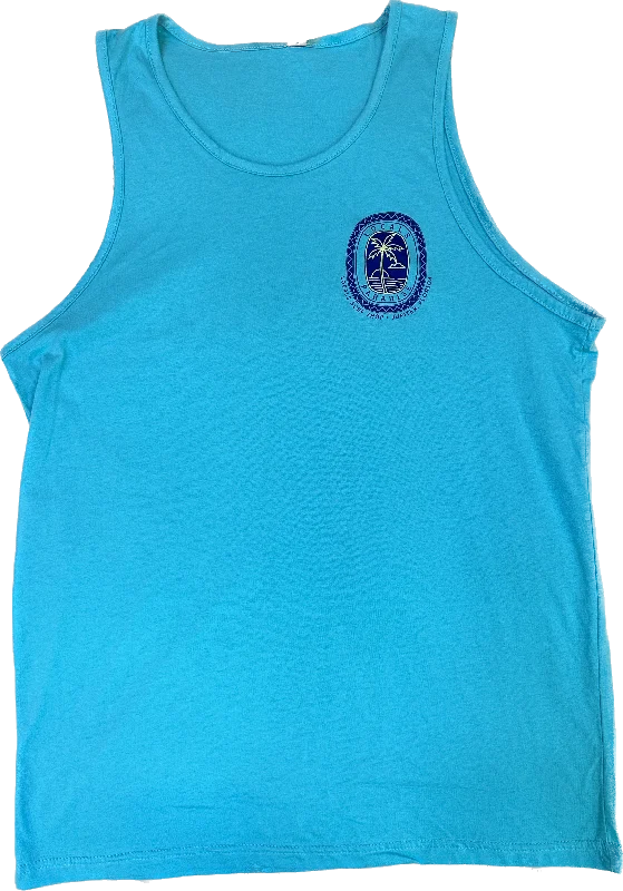 Surf gear for every surf season-LOCALS MENS PARADISE PALM TANK TOP TURQUOISE