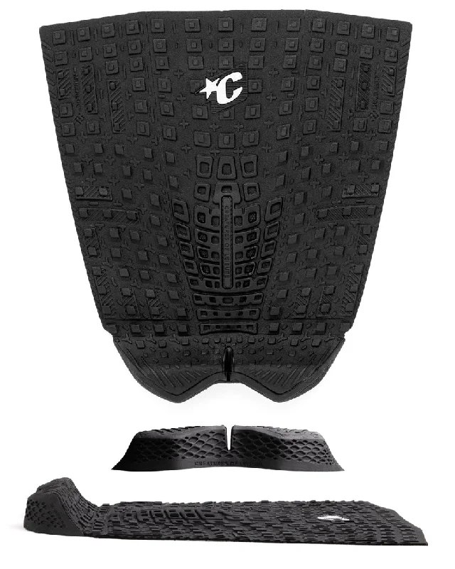 Waterproof surf pad for salty conditions-  Creatures Proto 1.4 Pin Tail Traction Pad-Eco Black-Out Platinum